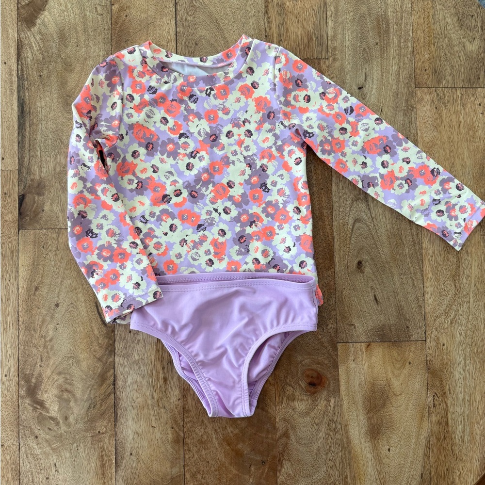 GAP Kids Floral Rashguard Set - Pink and Purple